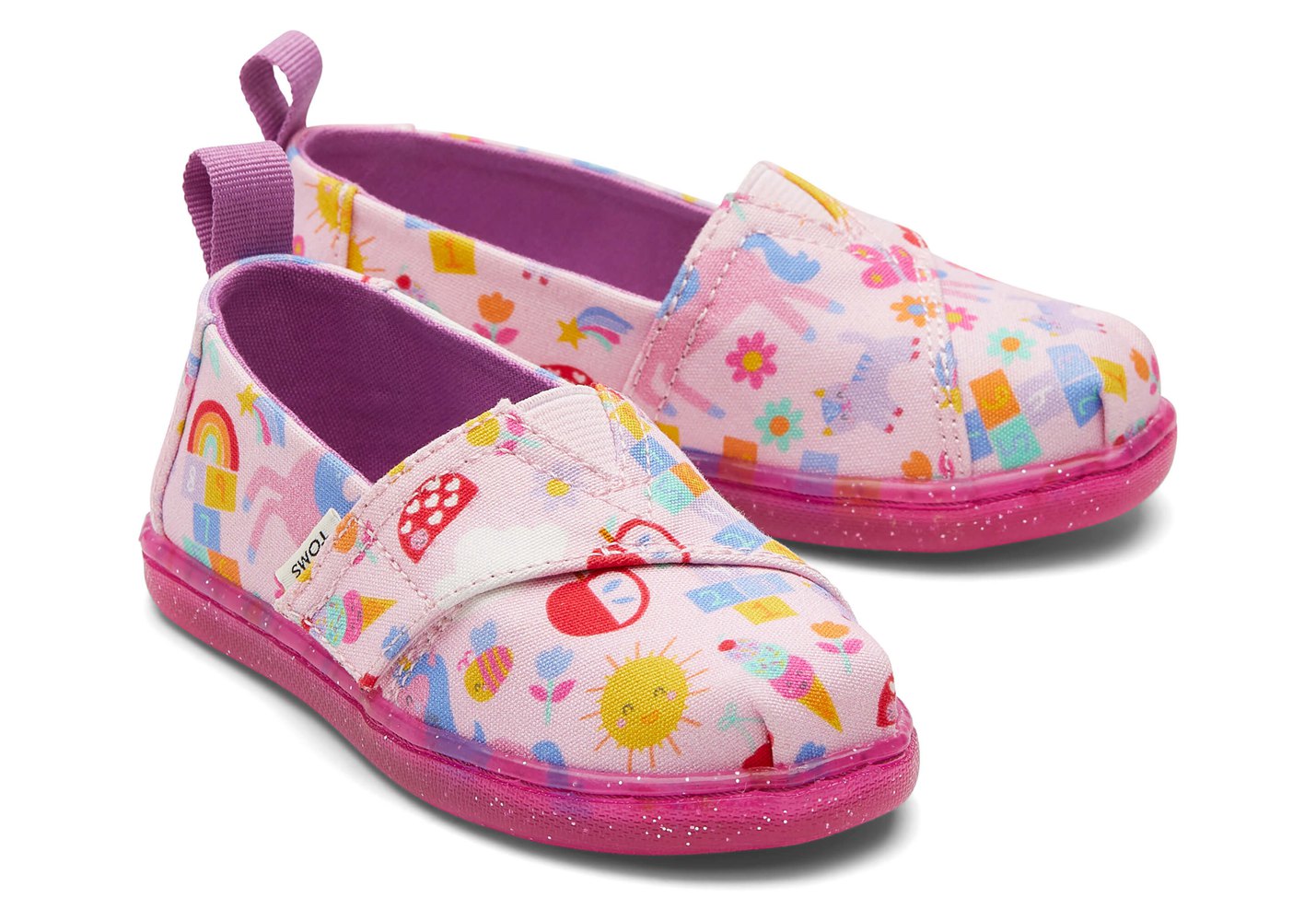 Toms Espadryle Dziecięce Różowe - Alpargata Tiny Unicorns - 18EYOBRNS